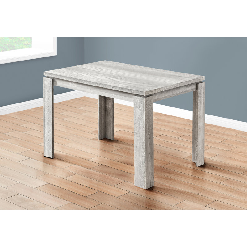Table de salle à manger rectangulaire 48 po 48 po, stratifié gris, moderne, pour 4 petits espaces