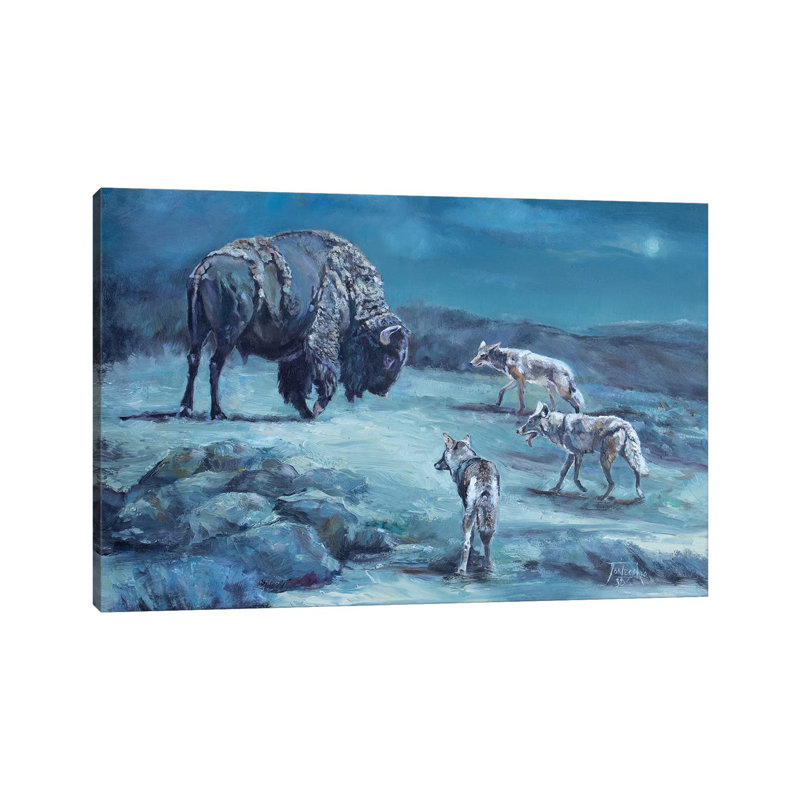 The Old Bull by Jan Perley - Wrapped Canvas Gallery-Wrapped Canvas Giclée, 20.32 cm H x 30.48 cm W