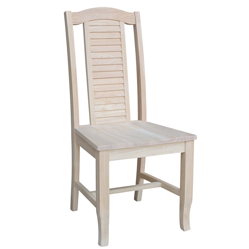 Aveanna Solid Wood Panel Back Side Chair, Unfinished/Ready to Finish