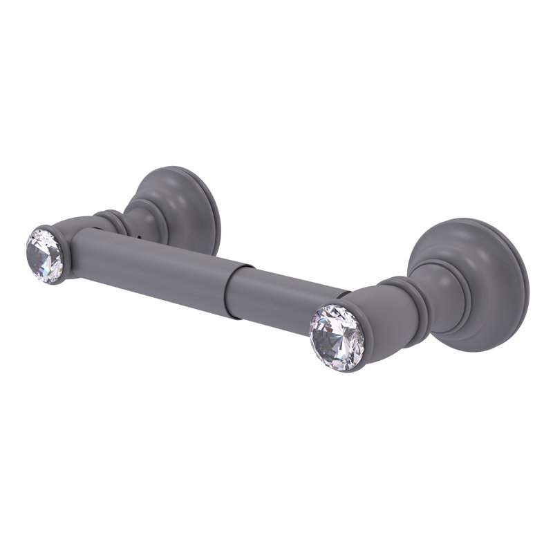 Porte-papier hygiénique mural en cristal Freyja, Gris mat
