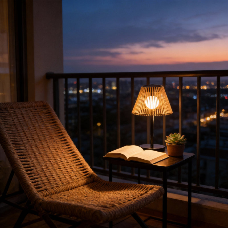 Solar Powered Rattan Look Table Lamp - Waterproof Outdoor Indoor Led Light With Auto On/off, Wireless For Patio Garden Bedroom Side Table, 40cm Height, Warm White
