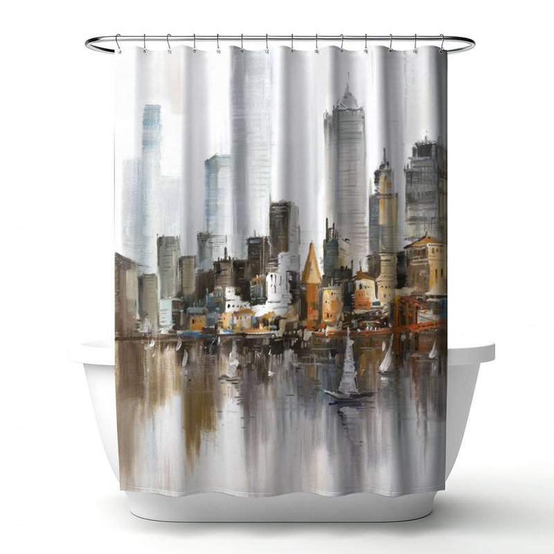 Shower Curtain CI171 – Polyester Shower Curtain, Dye Sublimation Print, 71" W × 74" L