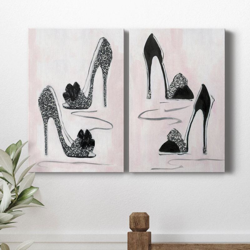 Shoes That Dazzle I - ensemble de 2 peintures, H 12 po x l 16 po x P 1 po, Toile tendue