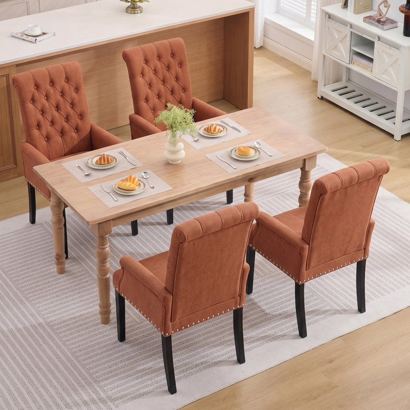 Fauteuil Amdad, Lin, Orange, Noir