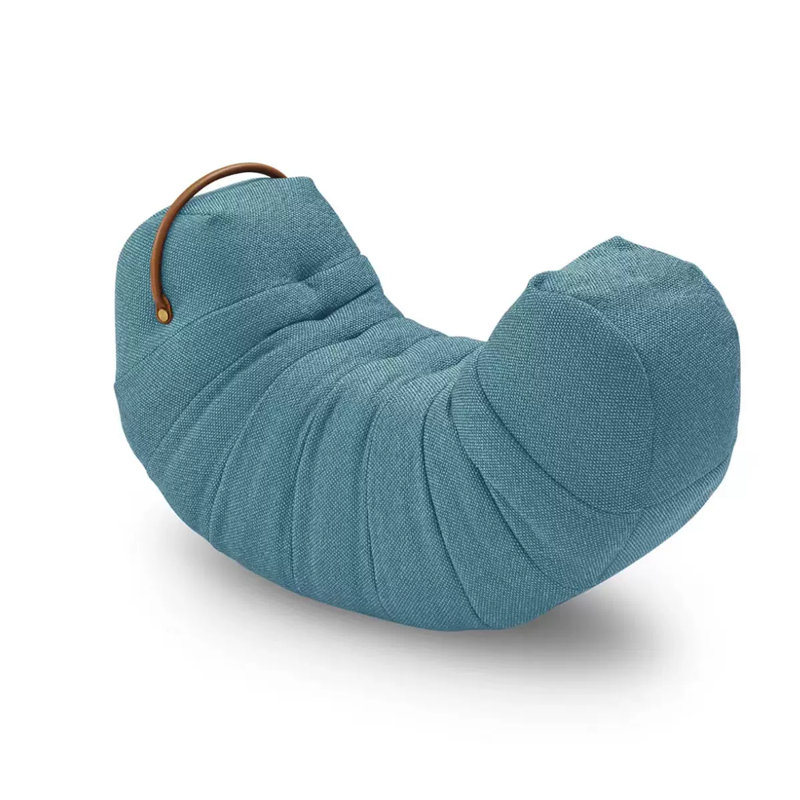 Chaise berçante en bois massif Ricciardo, Cyan