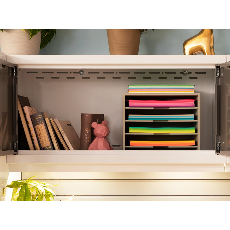 Bold Series 10 Piece Complete Storage System Set, Bamboo, Platinum/Silver, LED Light