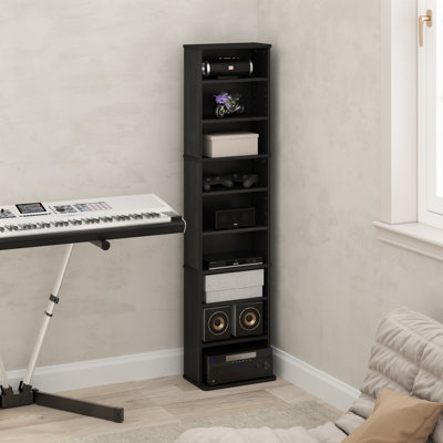 9-Shelf Multimedia Media Storage Tower Rack with Adjustable Shelves by Ebern Designs