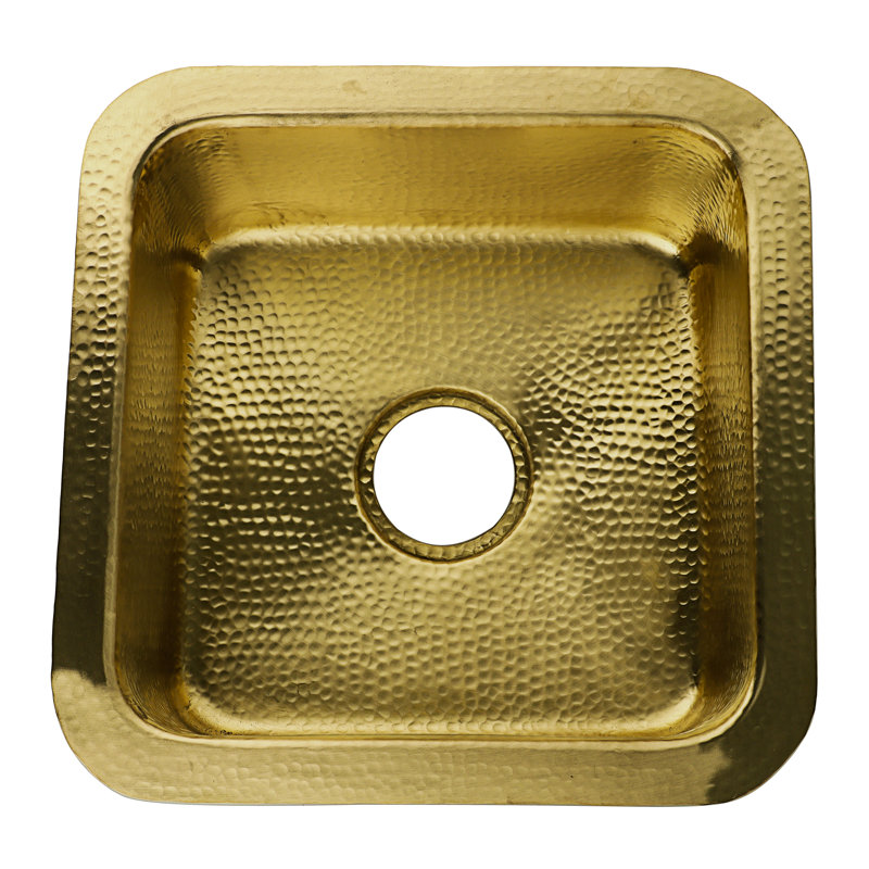 Brightwork 17" L x 17" W Dual Mount Kitchen Sink, Matte Brass