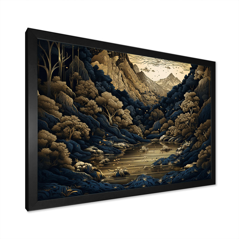Illustration d'une montagne - impression, Cadre photo noir, H 12 po x l 20 po x P 1 po