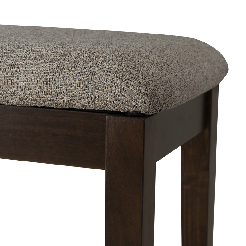 Banc rembourré en bois massif Ginnie, Brun / Gris
