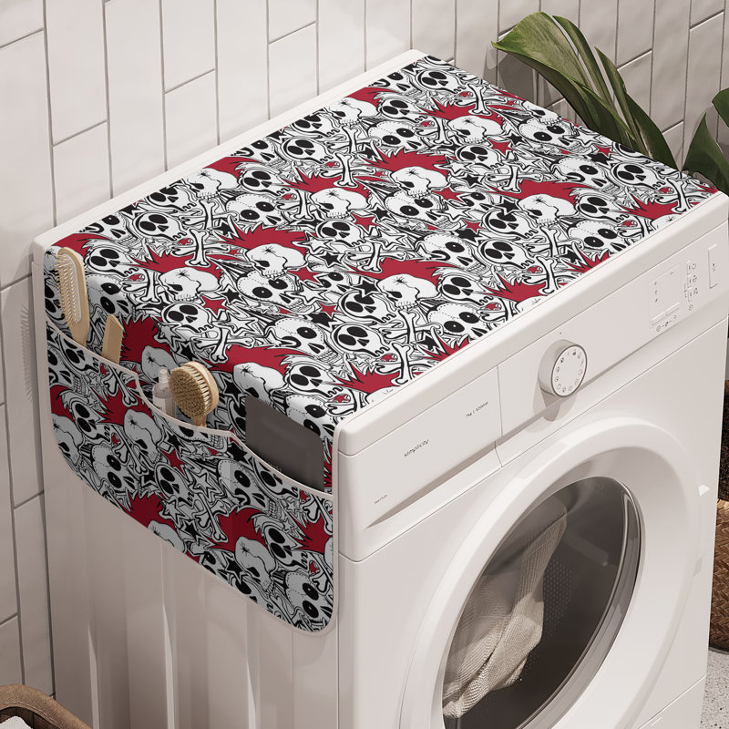 Machine à laver East Urban Home Skull, paquet de 2, gris anthracite rose foncé 47 po x 18,5 po