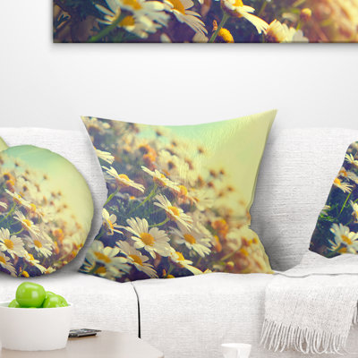 Housse de coussin rectangulaire avec insert Nature et fleurs de camomille