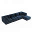 Canapé modulaire modulaire en velours côtelé, assise profonde, repose-pieds mobile, sans assemblage-654428138-654428139