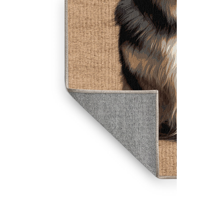  Tapis lavable pour chien de style norvégien Lundehund, Rond 7 pi