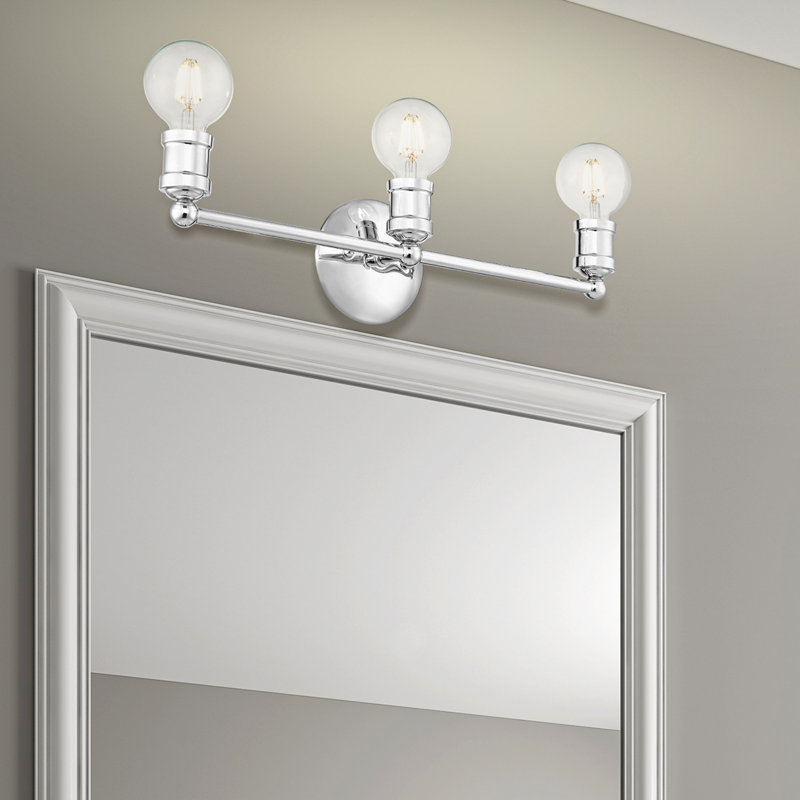 Éclairage pour meuble-lavabo à 3 lumières à intensité variable Lounell, Chrome poli