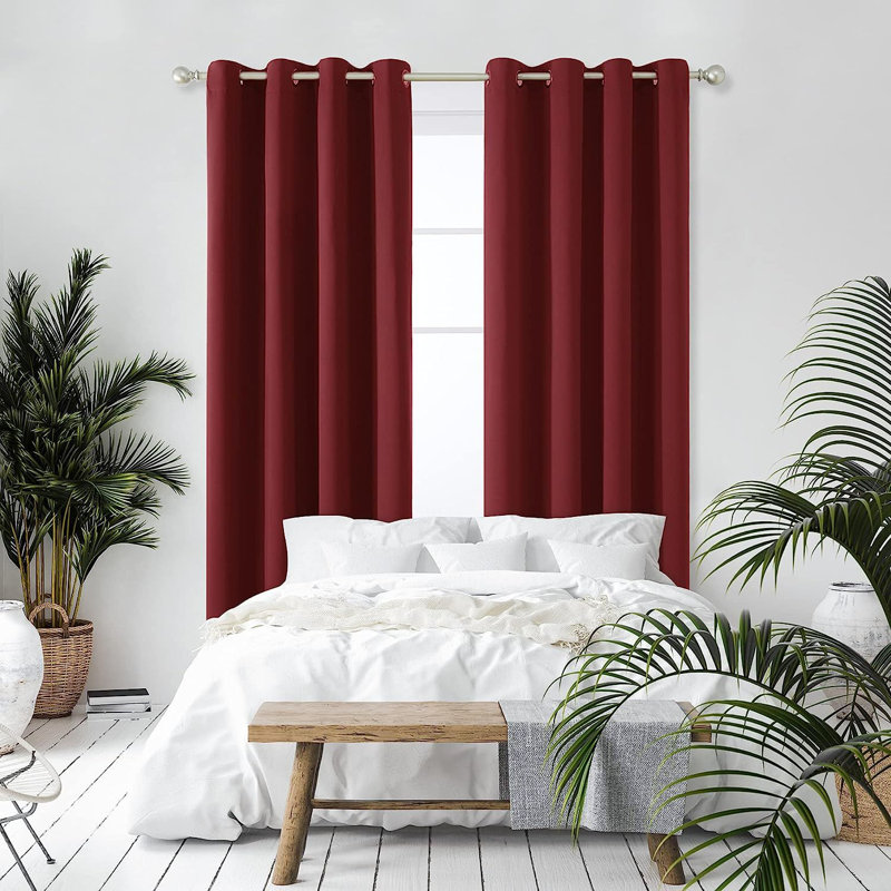 Hisao Room Darkening Curtain Pair, 132 W x 160 D cm, Light Blue