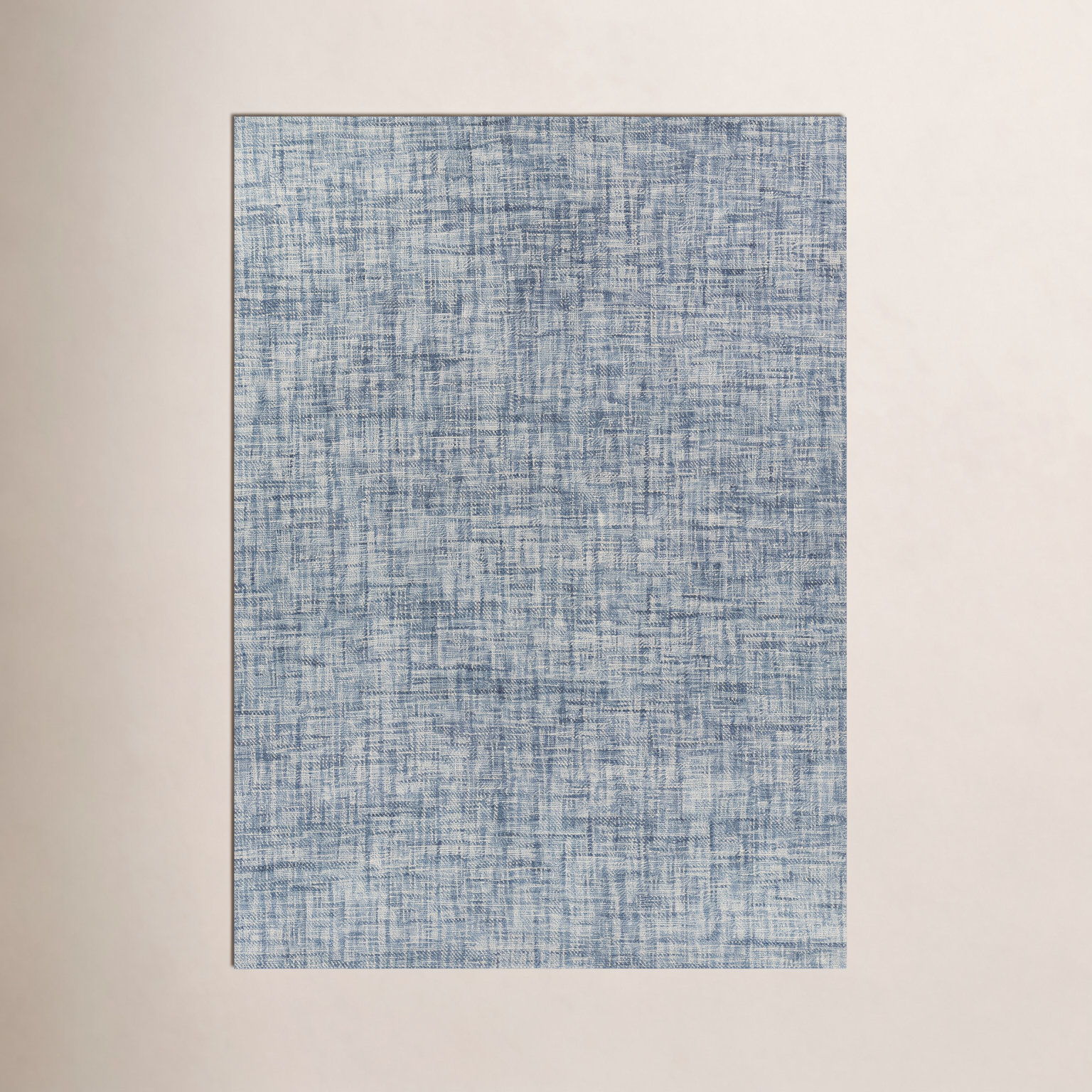 Aldred Blue Hand-Woven Abstract Wool Rug, Rectangle 8' x 11'