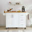 Îlot de cuisine avec comptoir à abattant, chariot d'îlot de cuisine roulant, table d'îlot de cuisine avec porte de grange avec armoire de rangement et support de tour, table d'îlot sur roulettes pour la cuisine