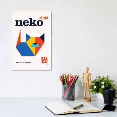 Neko Origami, affiche géométrique, reproduction d'art sur toile tendue