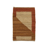 Geometric Flatweave Rectangle 8' x 10' Hemp Area Rug in Brown/Red