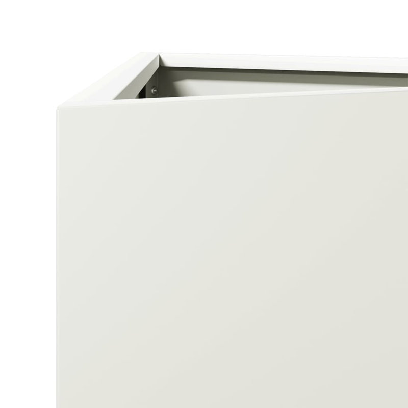 Williston Forge Garden Planter Triangular Corten Steel, White , 75cm H x 30cm W x 26cm D