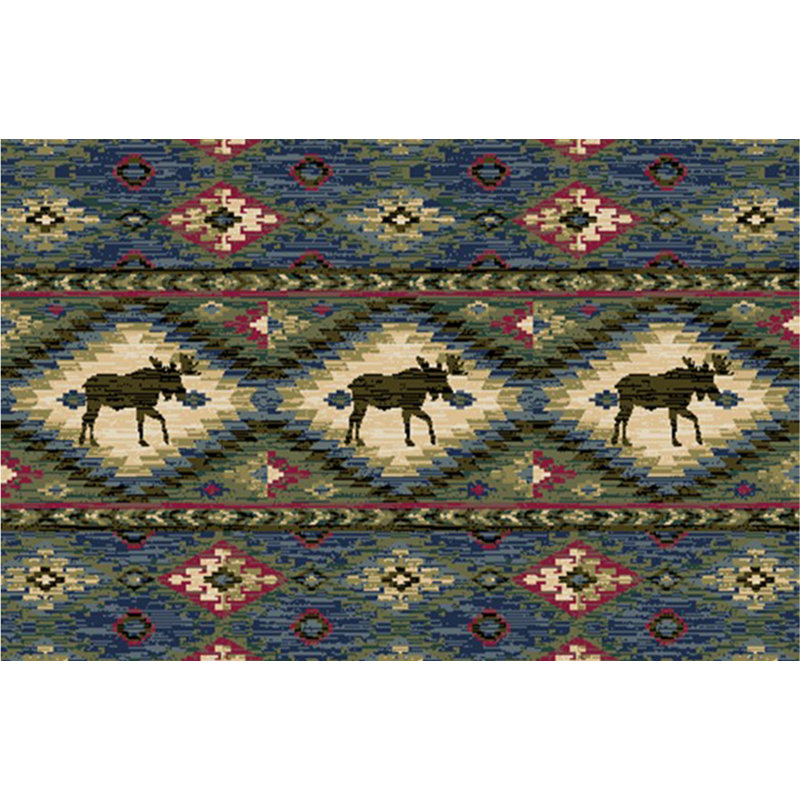 Tapis de cuisine Cozy Cabin Yukon, Rectangle 2 pi 6 po x 3 pi 10 po, bleu