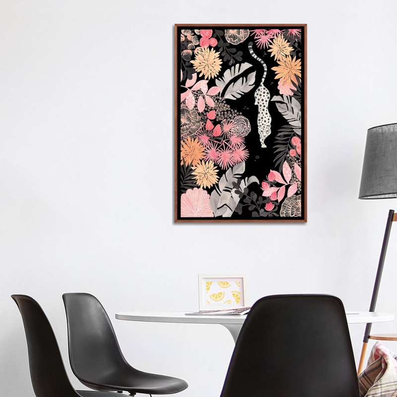 Art de pédoncule leopard, Toile avec cadre en bois classique, H 48 po x l 32 po x P 1,5 po