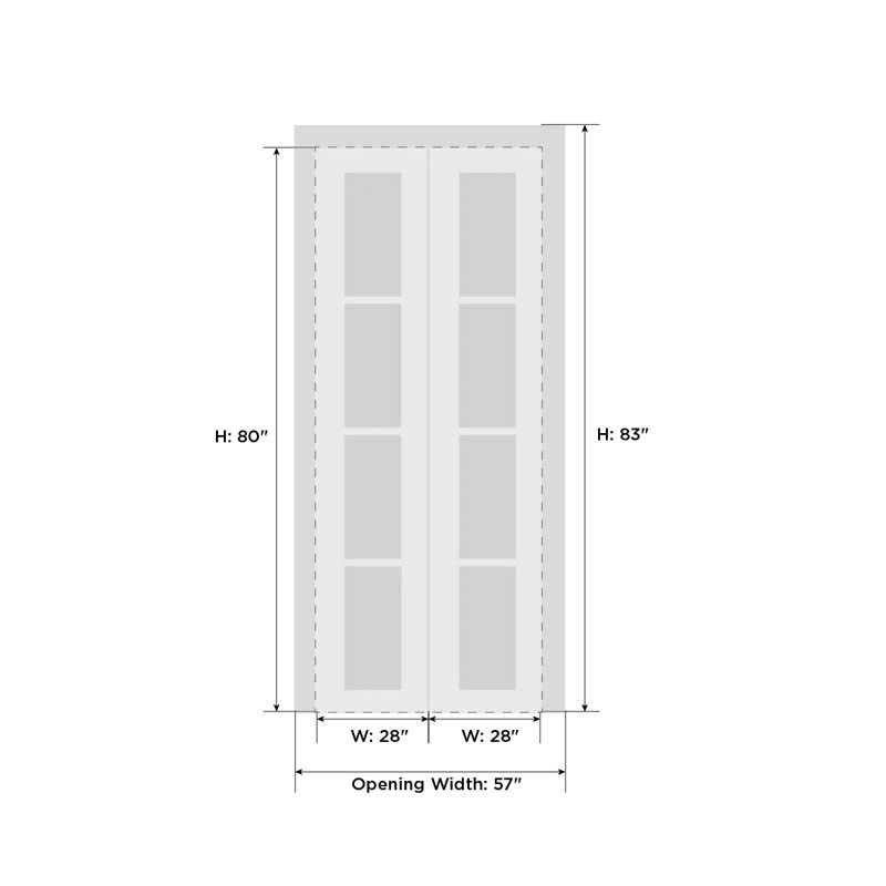 Portes pliantes en verre Lucia, 56 po x 80 po