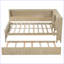 Lit de jour moderne en bois avec tablettes de rangement et lit gigogne