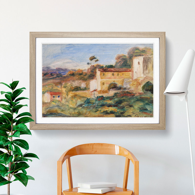 Landscape Vol.7 by Pierre-Auguste Renoir - Picture Frame Painting, Oak Framed, 65cm H x 90cm W x 2cm D