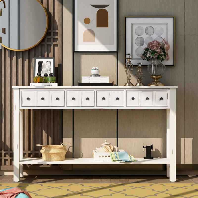Console 60 po Parrottsville, Blanc antique
