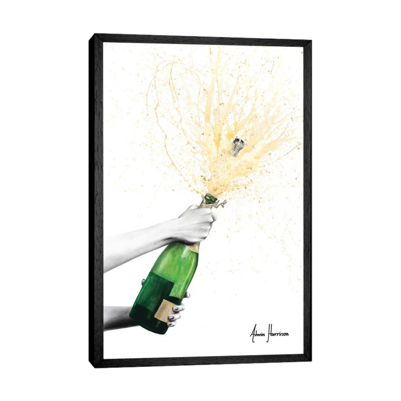 Champagne Celebration by Ashvin Harrison - Print on Canvas, Black Framed, 101.6 cm H x 66.04 cm W
