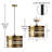 14"W Gold-Tone Metal Drum Shade Pendant