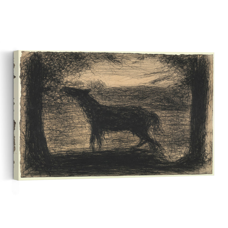 Foal, 1882-83 Impressionist Abstract Contemporary Horse Animal Tree Wall Art Print 1 Piece Wrapped Canvas Wall Art
