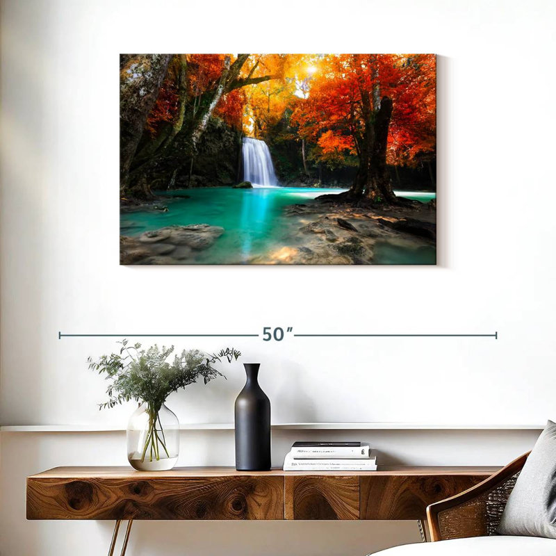 Alvord Autumn Forest Waterfall, 24" H x 36" W