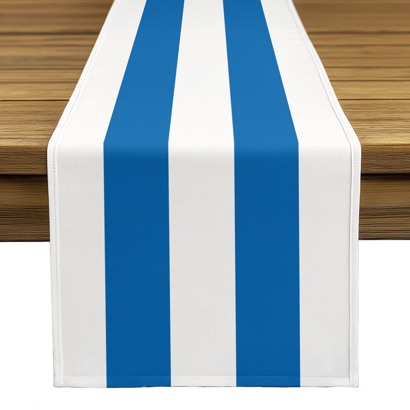 Royal  Striped Table Runner 72" x 12", 72" L x 12" W, Blue
