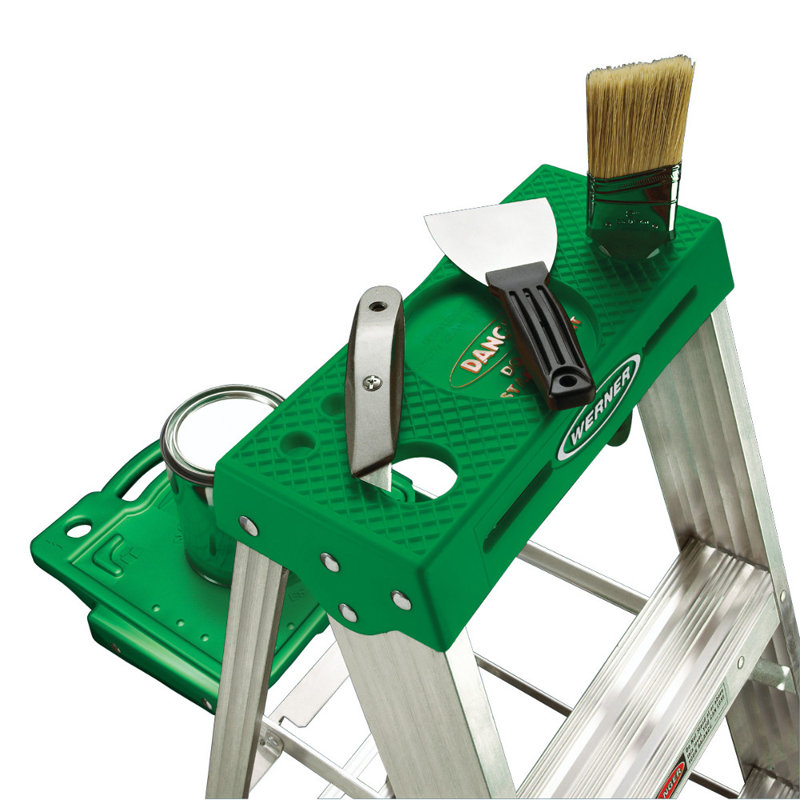 4ft Aluminum Single-Sided Step Ladder with Tool Tray