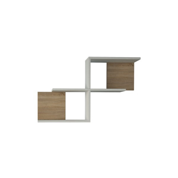Kishore 2 Piece Cube Shelf, White/Oak