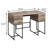 Rustic Oak And Black 4-Drawer Writing Desk