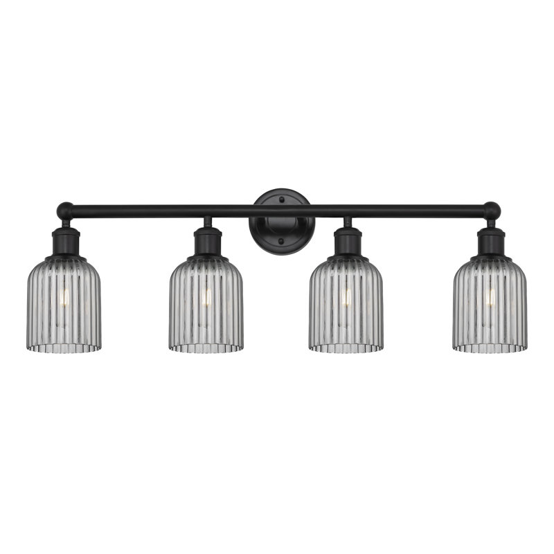 Fiennes 4 - Light Dimmable Vanity Light, Matte Black, Smoke Gray
