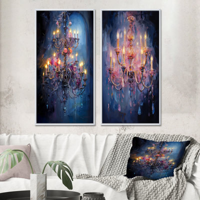 «Chandelier Whirling Dusk», 2 pièces sur toile