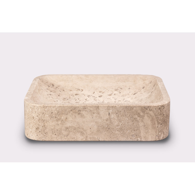 Lavabo de salle de bain vasque en pierre naturelle rectangulaire marbre Reno Ojinaga