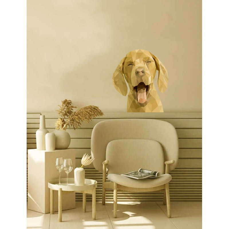 Décalcomanie murale Labrador polygonale, H 20 po x l 22 po