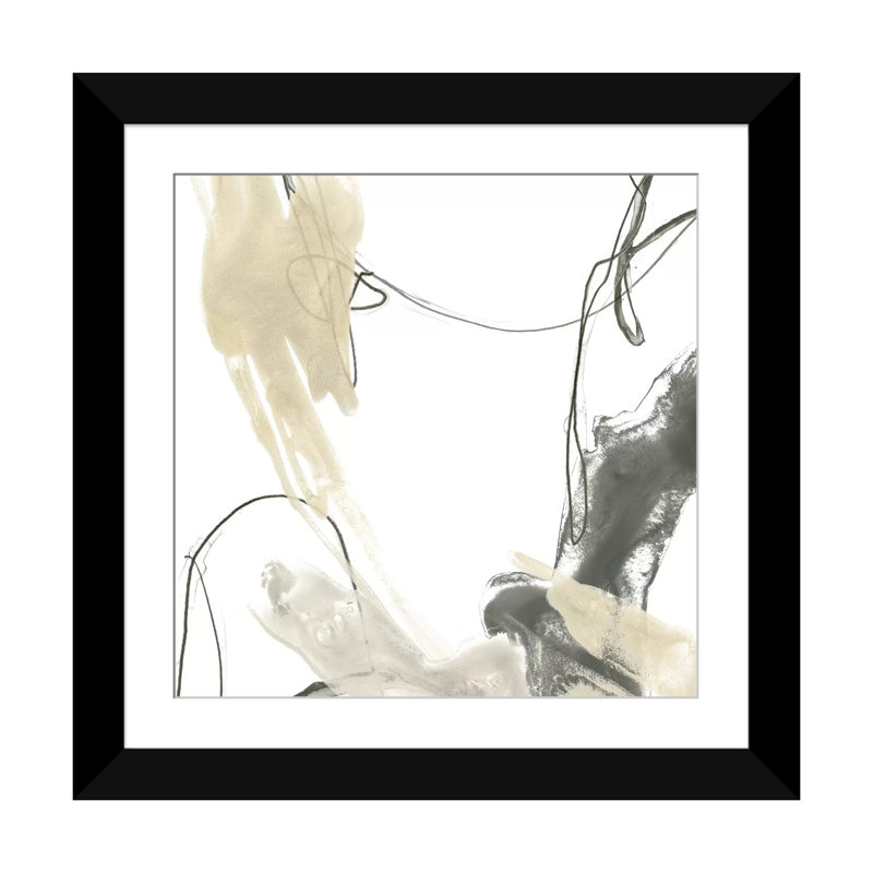 « monochrome momentum ii », impression sur toile, H 16 po x l 16 po x P 1 po, Papier avec cadre noir, Blanc