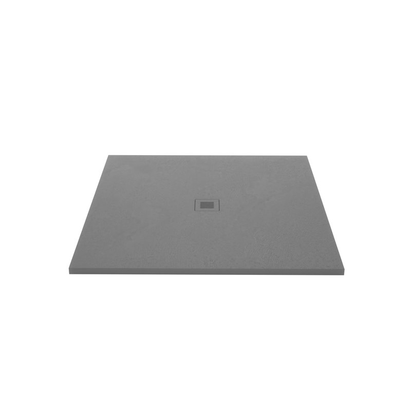 Feel Collection 48 X 48 Anti-Slip Shower Base, Concrete Gray