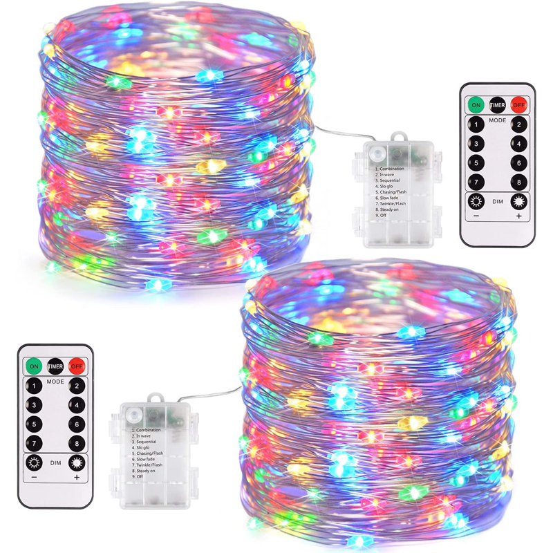 Schlitz 67.2' LED Battery Powered 200 - Bulb Rope Lights String Light, Multicolor