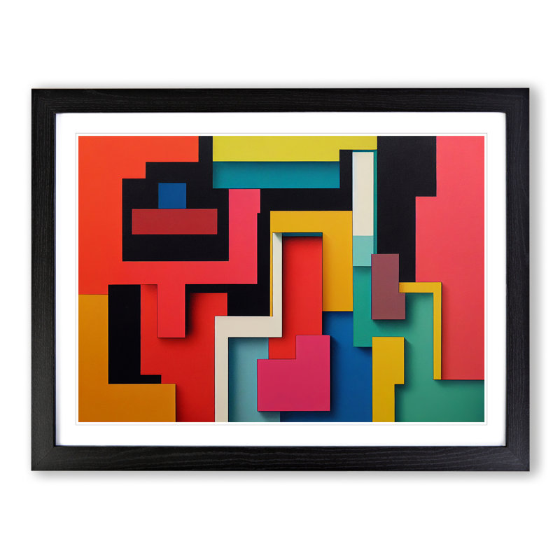 Abstract Block Colour Vol.1 - Framed Print, Black, 25cm H x 34cm W x 2cm D