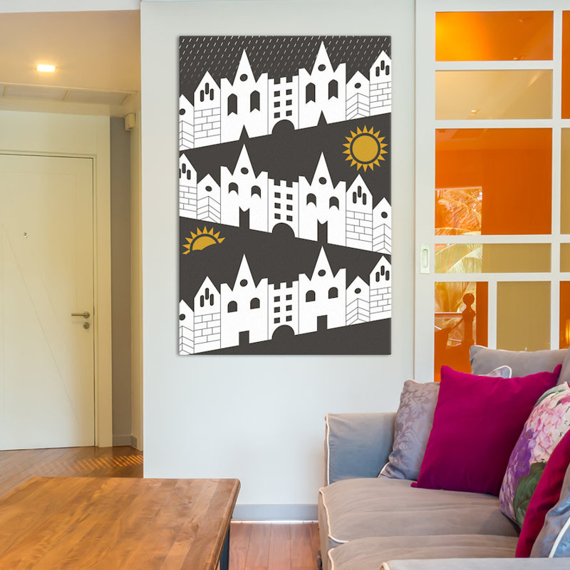« happy habitats », impression sur toile tendue, H 40 po x l 26 po x P 1,5 po