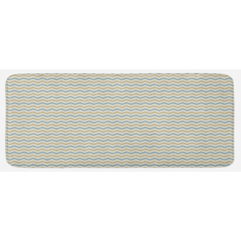 Tapis de cuisine à chevrons rayé à chevrons