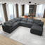 Canapé modulaire surdimensionné en chenille de 125 po à 7 places de 125 po, conception en L réversible avec repose-pieds mobile-15738575
